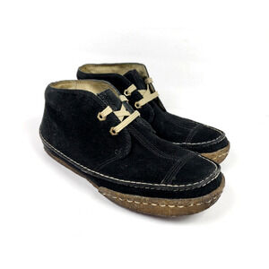 Simple Waldo Mens Sz 7 Womens Sz 9 Black Suede Lace Chukka Bootie Shoes